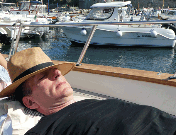 Lazing on boat to Capri