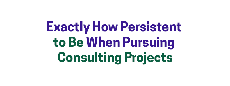 Persistent Project Message Exactly How Persistent to Be When Pursuing Consulting Projects - David ...